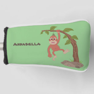 Niedliche Orang-Utan-Cartoon-Illustration Golf Headcover