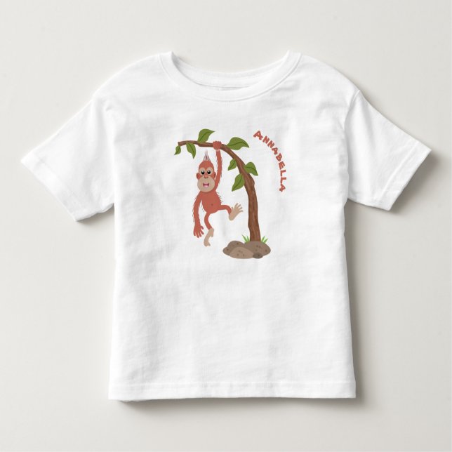Niedliche Orang-Utan-Cartoon-Illustration Kleinkind T-shirt (Vorderseite)
