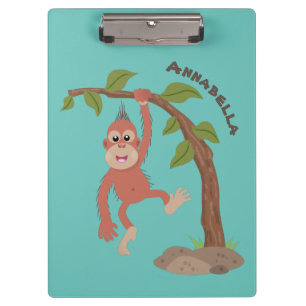 Niedliche Orang-Utan-Cartoon-Illustration Klemmbrett