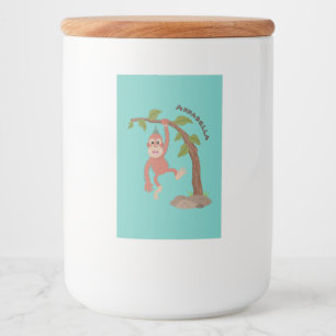 Niedliche Orang-Utan-Cartoon-Illustration Lebensmitteletikett