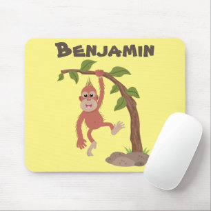 Niedliche Orang-Utan-Cartoon-Illustration Mousepad