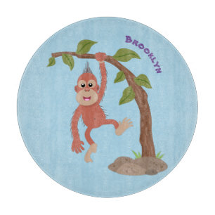 Niedliche Orang-Utan-Cartoon-Illustration Schneidebrett