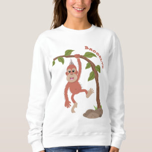 Niedliche Orang-Utan-Cartoon-Illustration Sweatshirt
