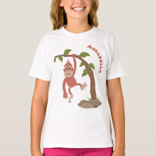Niedliche Orang-Utan-Cartoon-Illustration T-Shirt
