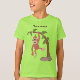 Niedliche Orang-Utan-Cartoon-Illustration T-Shirt
