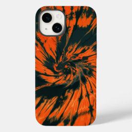 Niedliche Orange Black Spiral Gefärbte Krawatte Case-Mate iPhone 14 Hülle