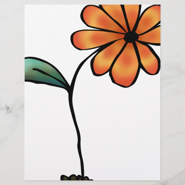 Niedliche Orange-Blume Flyer (Vorne)