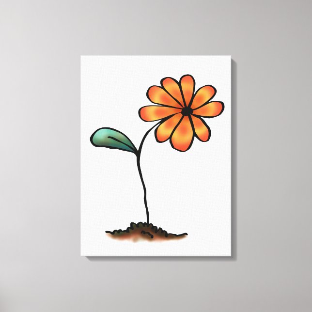 Niedliche Orange-Blume Leinwanddruck (Vorderseite)