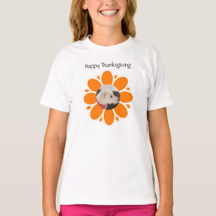 Niedliche Orange-Blume-Rahmen für Foto-Heimtiere T-Shirt