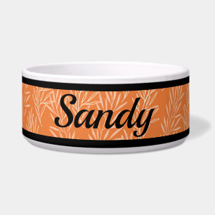 Niedliche Orange Botanical Customized Dog Bowl Napf