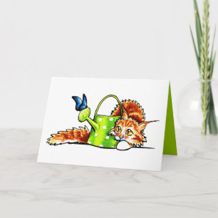 Niedliche Orange Cat Custom Message Karte