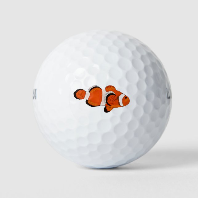 Niedliche Orange Clown Fish Fish Golf Balls Golfball (Vorderseite)