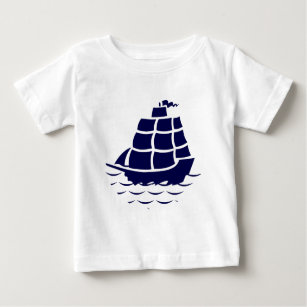 Niedliche Orange-Darstellung des Wasserboots Baby T-shirt