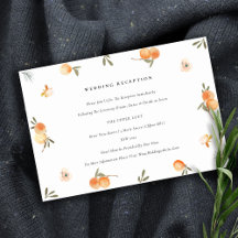Niedliche Orange Floral Boho Foliage Hochzeitsempf