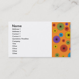 Niedliche Orange Floral Business Card Visitenkarte