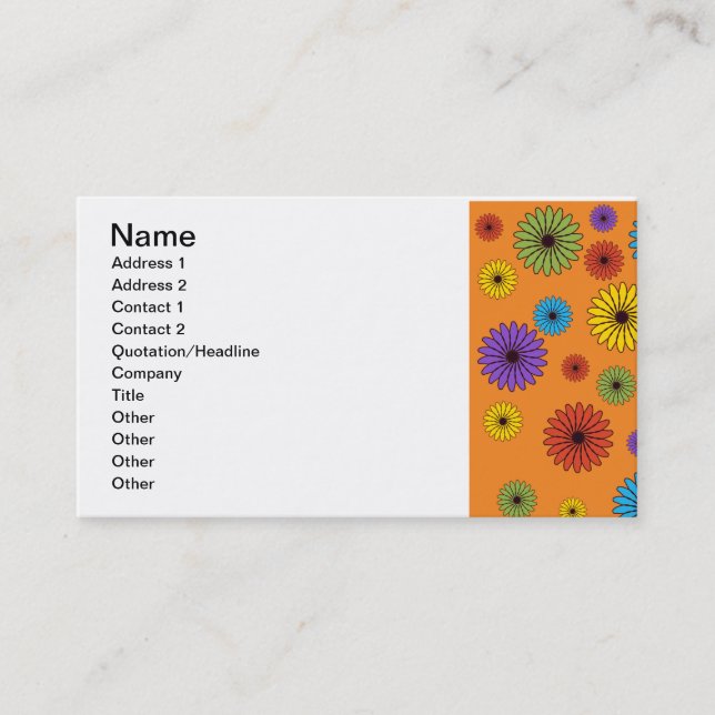 Niedliche Orange Floral Business Card Visitenkarte (Vorderseite)