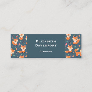 Niedliche Orange Fox Musterzeichnung Mini Visitenkarte