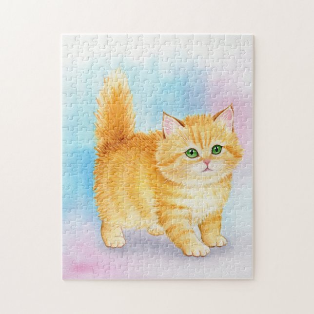 Niedliche orange getigerte Katze Puzzle (Vertikal)