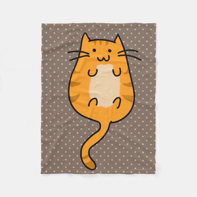 Niedliche orange Katze Fleecedecke (Vorderseite)
