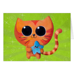 Niedliche orange Katze mit Stern