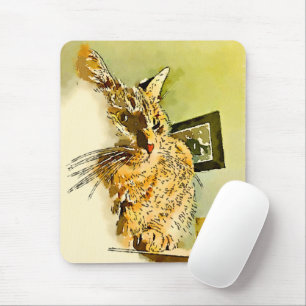 Niedliche Orange Kitty Whiskers Herznoase Wasserfa Mousepad