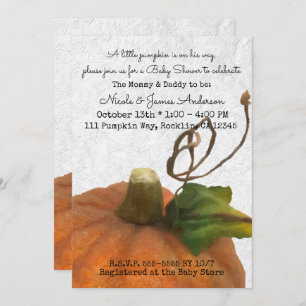 Niedliche Orange Storybook Princess Baby Dusche Einladung