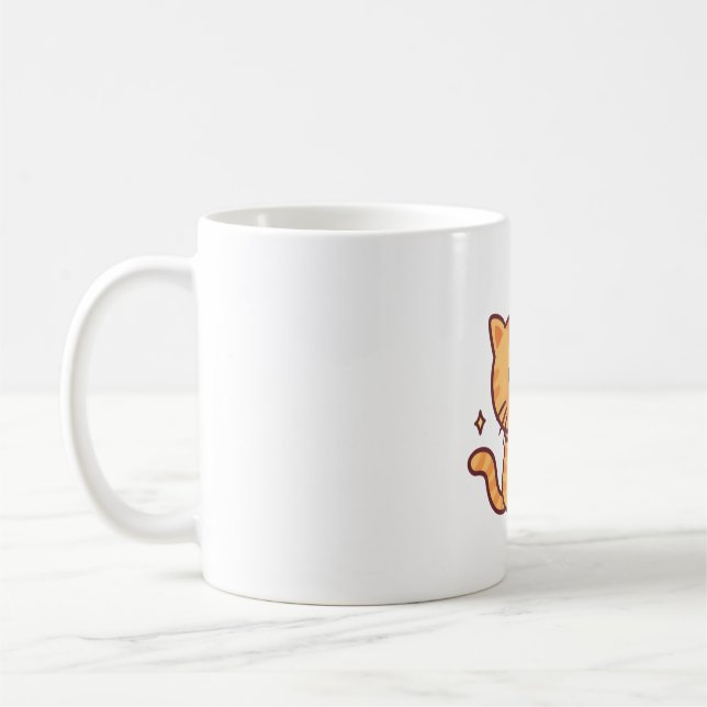 Niedliche Orange Tabby Cat Drink Boba Tee Kaffeetasse (Links)