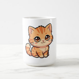 Niedliche Orange Tabby Katzenbaby-Kaffeetasse Kaffeetasse