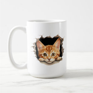NIEDLICHE ORANGE TABBY KITTEN AUSFÜHREN KAFFEETASSE