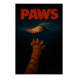 Niedliche Orange Tabby vs Menschenfuß Poster