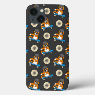 Niedliche orangefarbene Katze auf Skateboard Carto Case-Mate iPhone Hülle