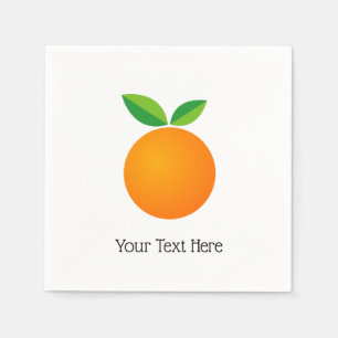 Niedliche orangefarbene Obstservietten mit persona Serviette