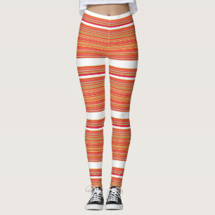 Niedliche orangefarbene Streifen Leggings