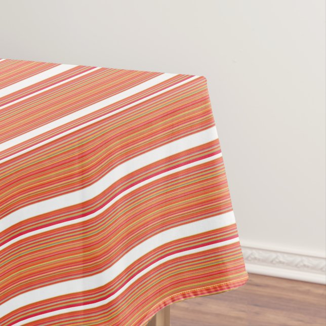 Niedliche orangefarbene Streifen Tischdecke (Beispiel)