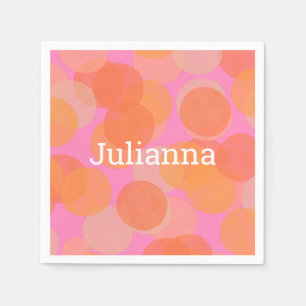 Niedliche Orangefarbene Wasserkreise Moderne Geome Serviette