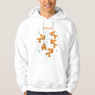 Niedliche Orangen-Goldfisch-Cartoon-Abbildung Hoodie