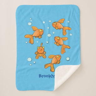 Niedliche Orangen-Goldfisch-Cartoon-Abbildung Sherpadecke