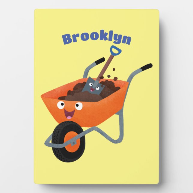 Niedliche Orangenbartendarstellung des Cartoon Fotoplatte (Vorderseite)