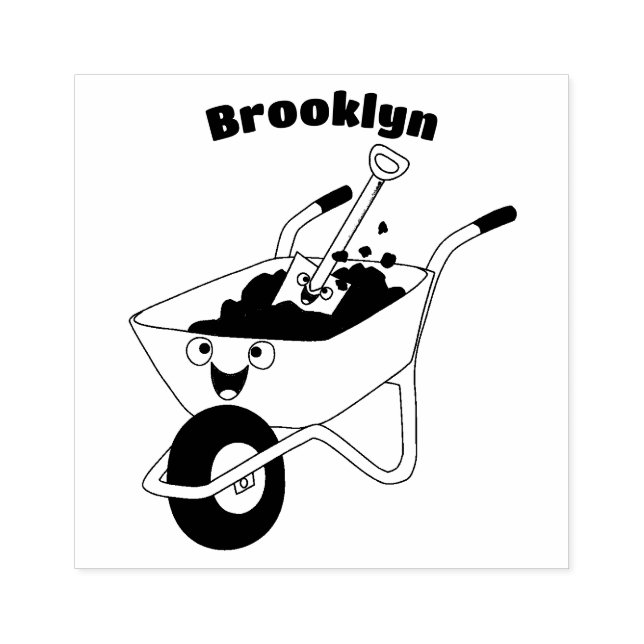 Niedliche Orangenbartendarstellung des Cartoon Gummistempel (Prägung)