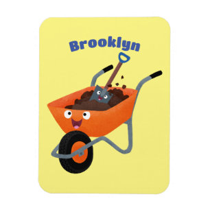 Niedliche Orangenbartendarstellung des Cartoon Magnet
