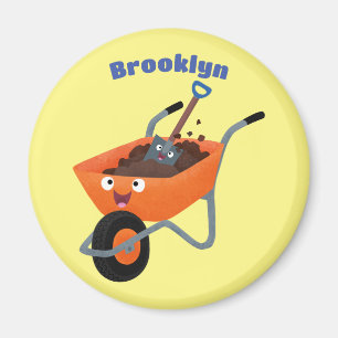 Niedliche Orangenbartendarstellung des Cartoon Magnet