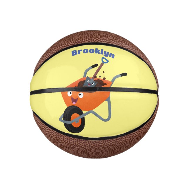 Niedliche Orangenbartendarstellung des Cartoon Mini Basketball (Vorderseite)