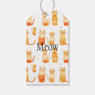 Niedliche Orangendoten und Katzen zum Geburtstag Geschenkanhänger