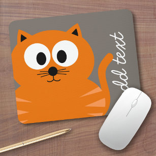 Niedliche Orangenfettkatze mit Taupe Personalisier Mousepad