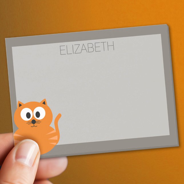 Niedliche Orangenfettkatze mit Taupe Personalisier Post-it Klebezettel (Custom Post It Notepad)