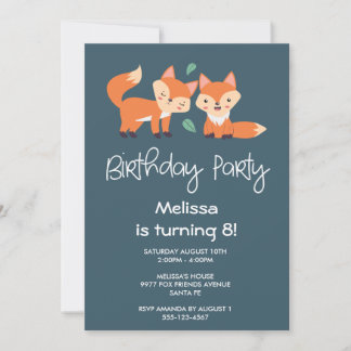 Niedliche Orangenfüchse Geburtstag