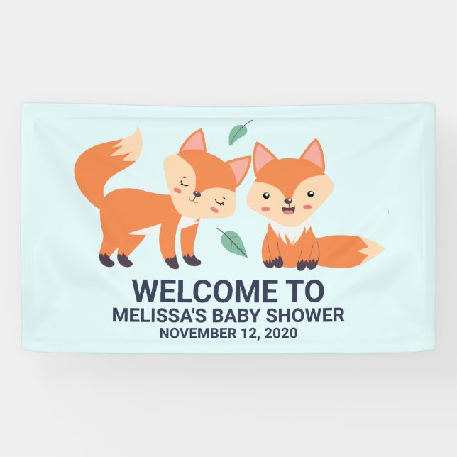 Niedliche Orangenfüchse Grafische Illustration Bab Banner (Horizontal)