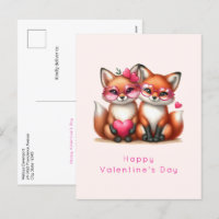 Niedliche Orangenfüchse in der Liebe Valentinstag
