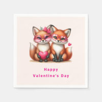 Niedliche Orangenfüchse in der Liebe Valentinstag