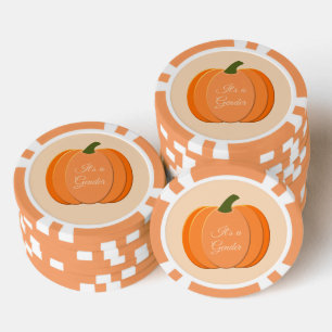 Niedliche Orangengeschlechtsneutrale Kürbisgeschle Pokerchips